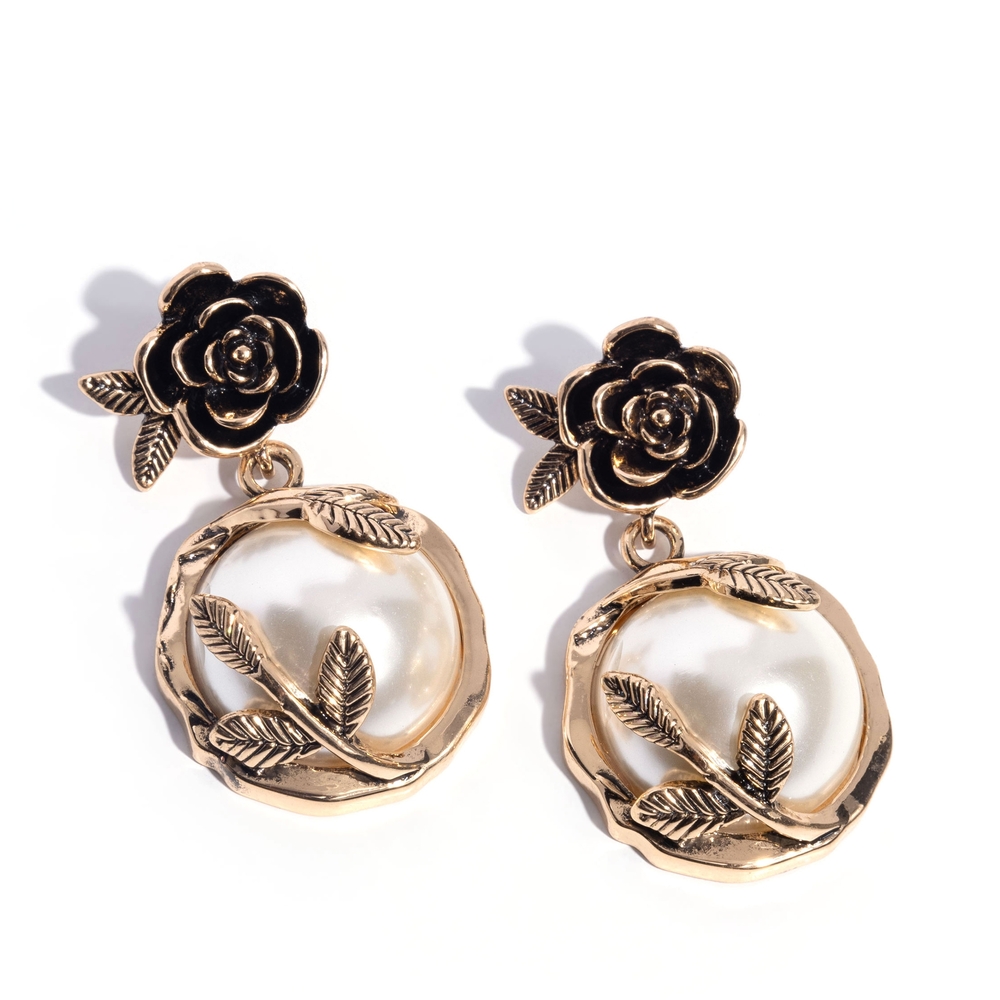 Paparazzi Gold Flower Vintage-Inspired Earrings Tasteful Tea Party Post Jewelry
